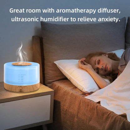 Ultrasonic Diffuser 16.91oz Capacity, Timer, BPA-Free - Complete with 6 Aromatherapy Oils