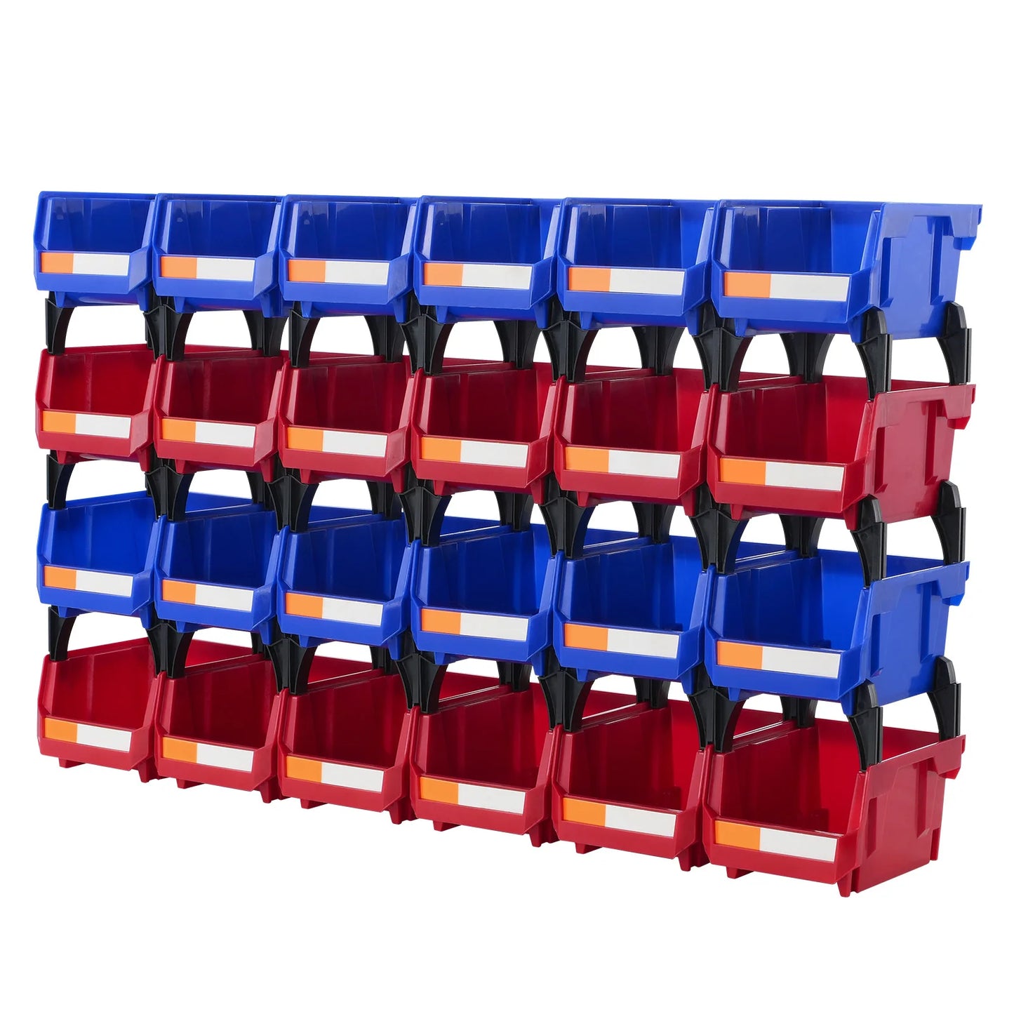 24pcs Stackable Organizer Bin 5x4*3inch Freestanding Tiered Shelf for Garage/Office