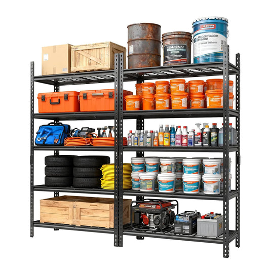 Garage Shelving - 2200 LBS Extremely Sturdy, Adjustable Metal Shelving 5 Tier Storage Shelves