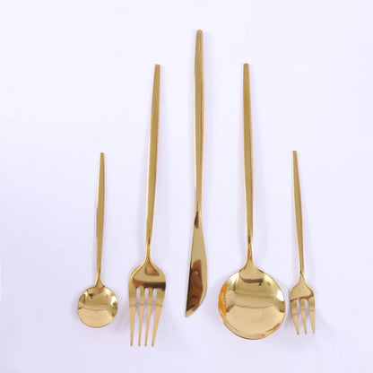 90Pcs Gold 420 Stainless Steel Silverware - Heavy Duty Cutlery