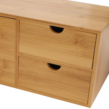 Bamboo Desk Organizer W/3 Drawers