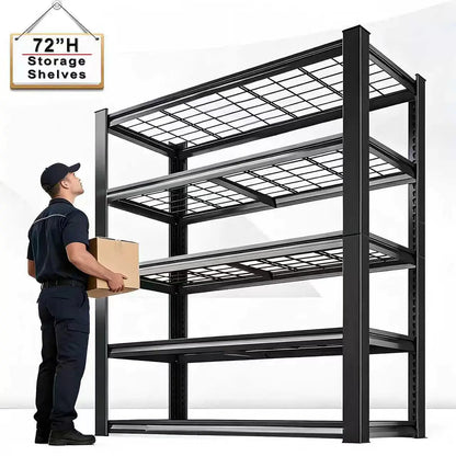 72" Adjustable Metal Double Layer Column Shelving, Commercial Grade Utility Rack for Garage/Kitchen