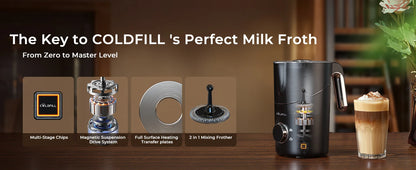 Milk Frother and Steamer, 8-in-1 Electric Frother for Coffee