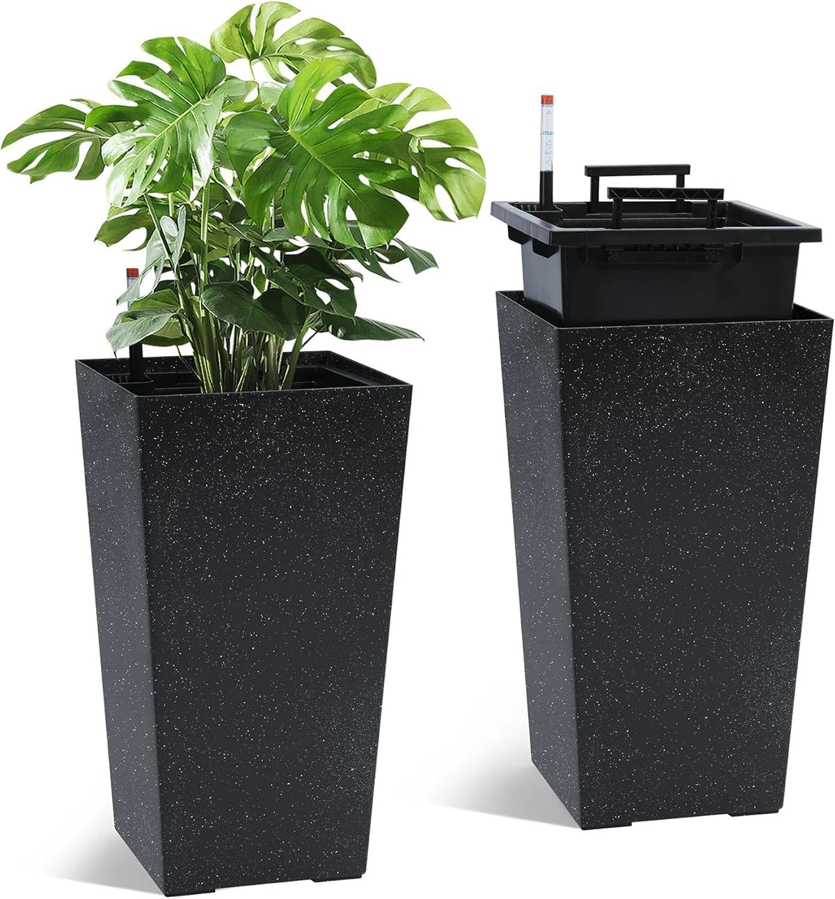 Rectangular Planters Set of 2, Large Plant Pots with Drainage- 16in. or 22.5 in
