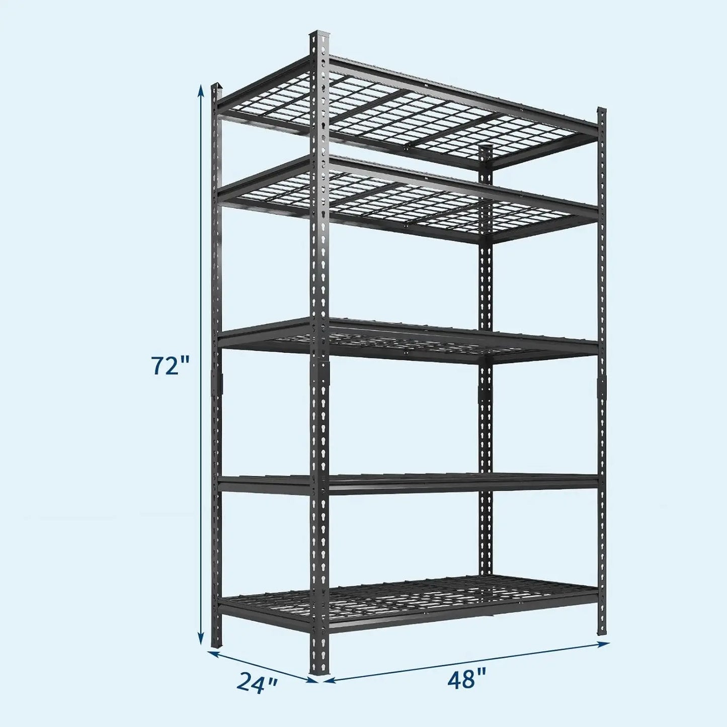Garage Shelving - 2200 LBS Extremely Sturdy, Adjustable Metal Shelving 5 Tier Storage Shelves
