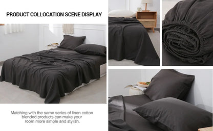 Linen Fitted Sheet (1 Piece) - 14 Inch Deep Pocket Mattress Cover