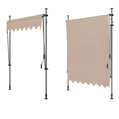 Outdoor Patio Awning Sunshade Shelter, Manual Retractable Awning/Canopy