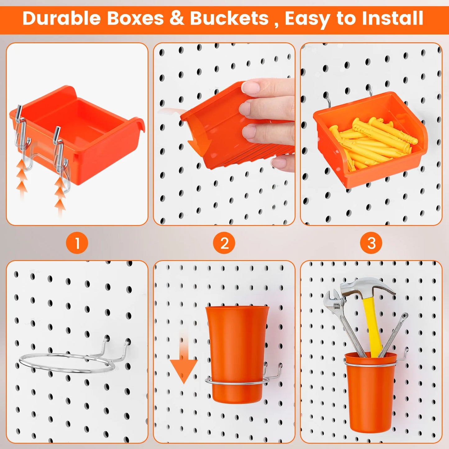 264pcs/set Peg Board Hooks Assortment for 1/4in Pegboard