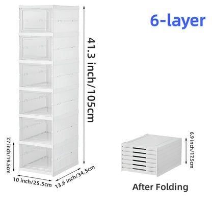 3 Layer Foldable Clear Shoe Cabinet Dustproof