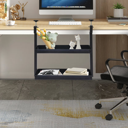 Adjustable 2-Tier Desk Shelf Clamp-On Storage