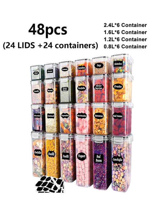 48pcs, Sealed food storage containers with LIDS