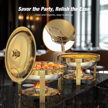 Round Chafing Dishes 5 Qt, High Grade