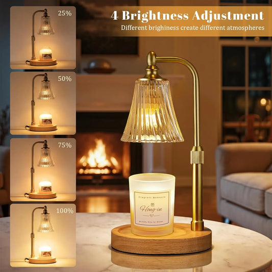 Timer Dimmable Candle Warmer Lamp, Adjustable Height Wax Melt Warmer