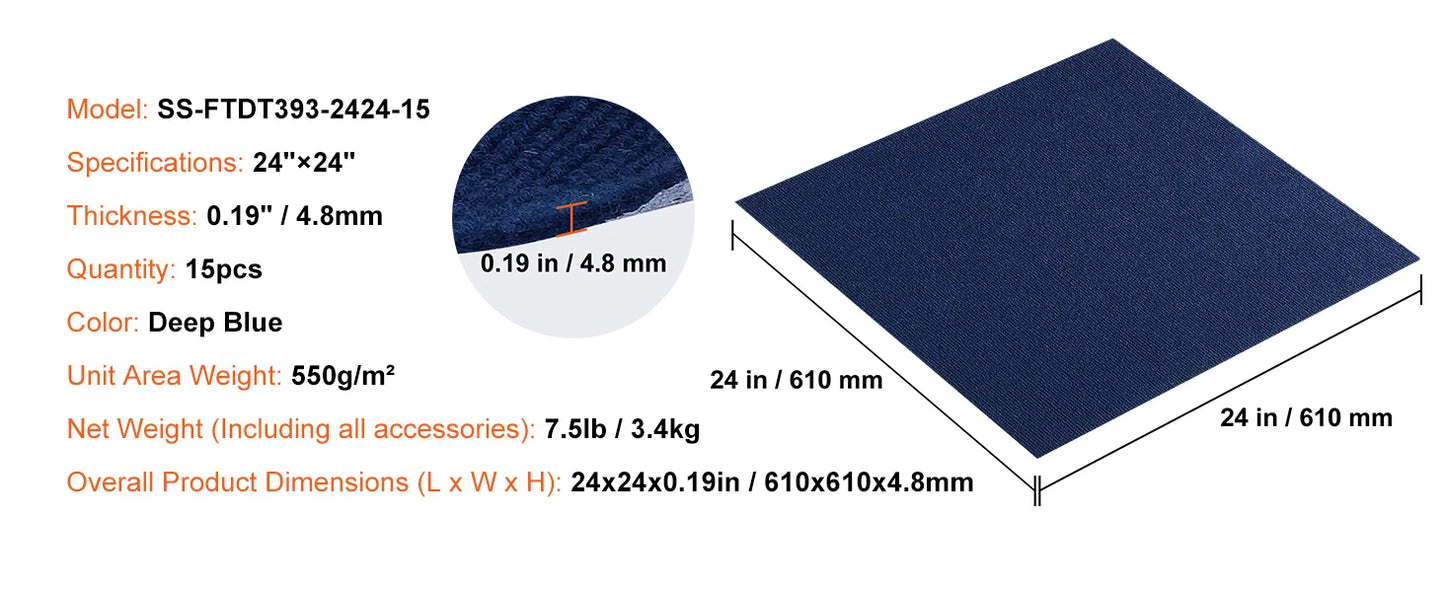 Carpet Tiles Peel & Stick Self Adhesive Carpet-Indoor/Outdoor