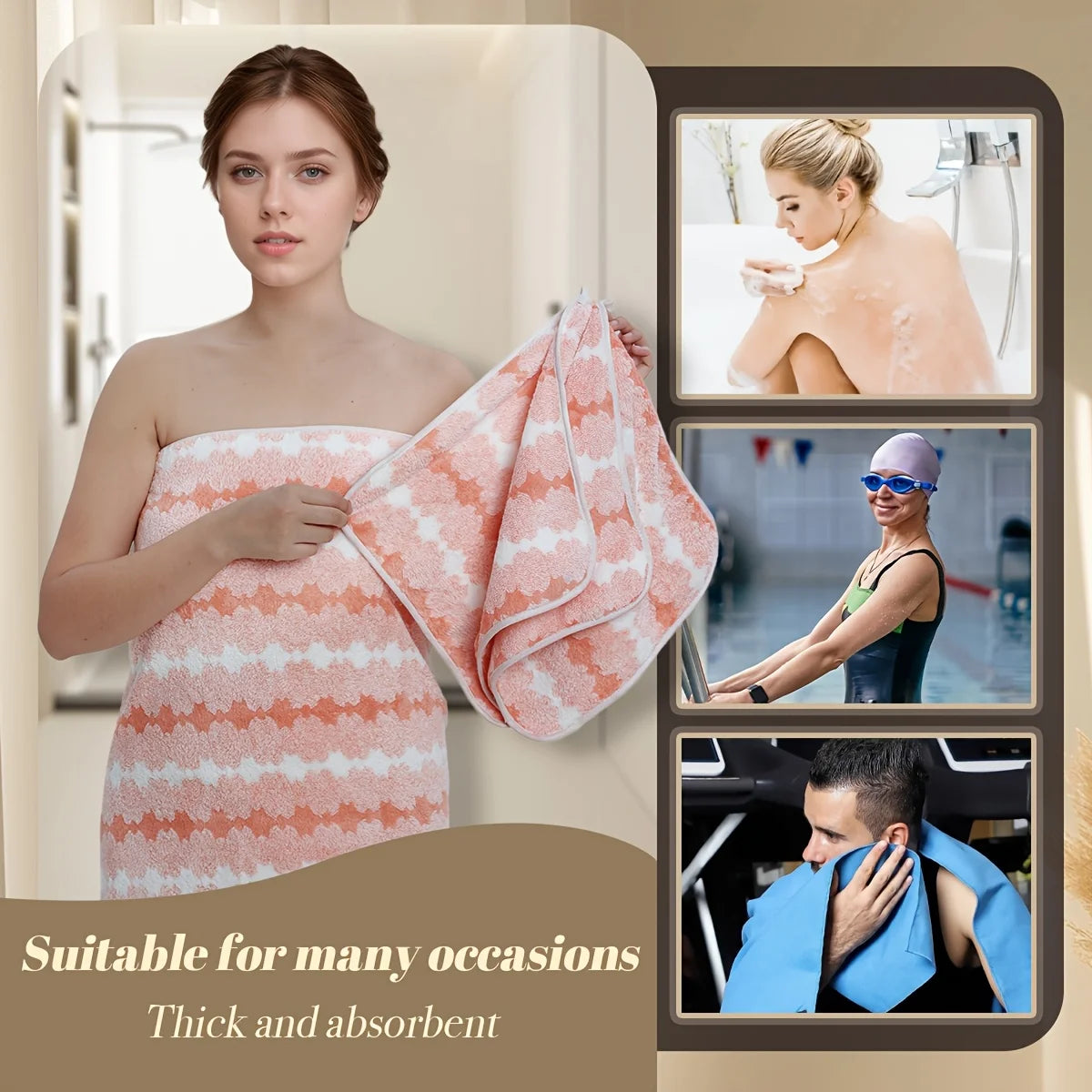 4/8Piece Cotton Towel Set Soft Absorbent Bath Towels