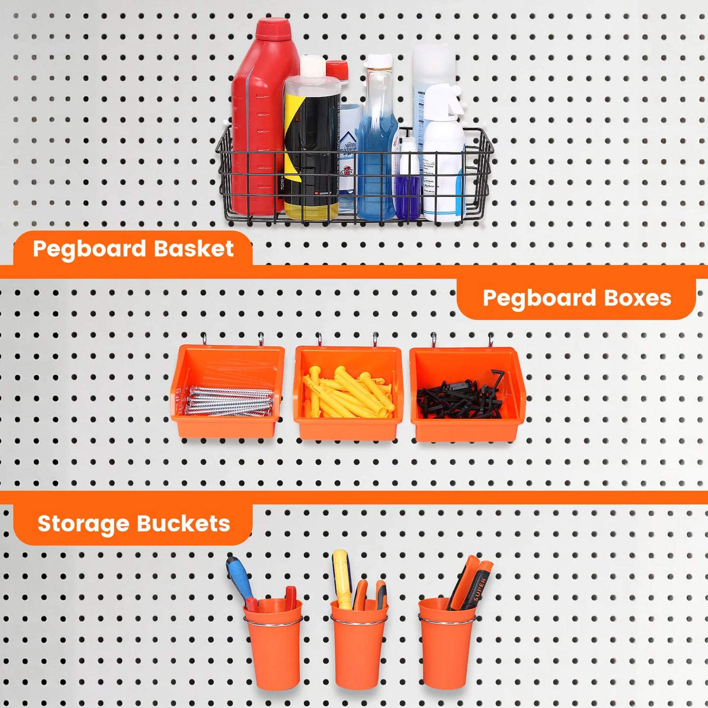 264pcs/set Peg Board Hooks Assortment for 1/4in Pegboard