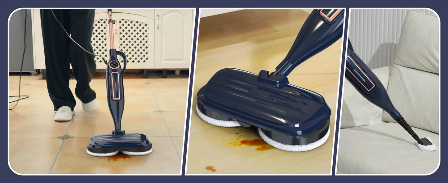 Steam Mop Cleaner w/Rotating Mop Pad-10 in 1-Lightweight