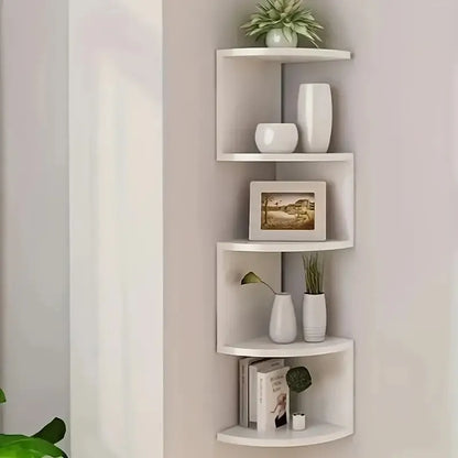 5-Tier Corner Shelf - Space Saving Wall Mount