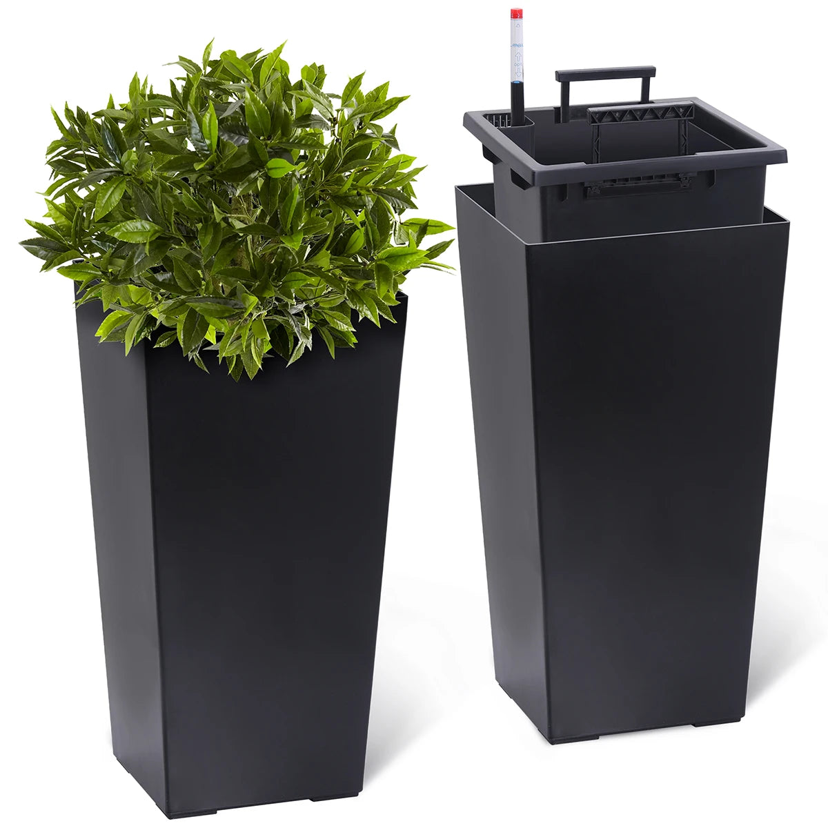 Rectangular Planters Set of 2, Large Plant Pots with Drainage- 16in. or 22.5 in
