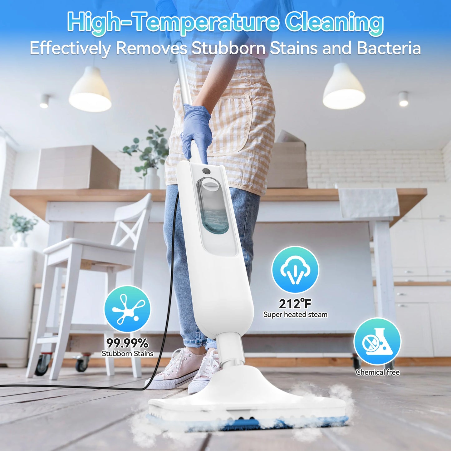 Steam Mop High Temp-6 in 1 Scrubbing Steam Cleaner