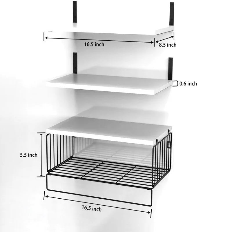 Wall Mounted Floating Shelves 3 Wood Farmhouse, Bathroom, Bedroom