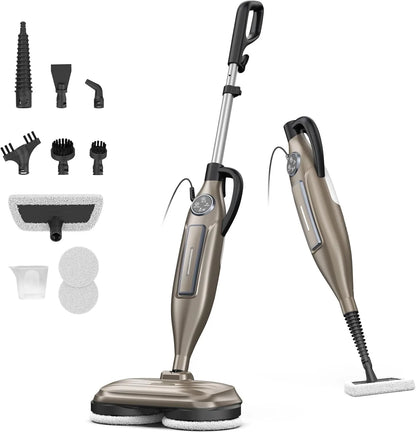 Steam Mop Cleaner w/Rotating Mop Pad-10 in 1-Lightweight