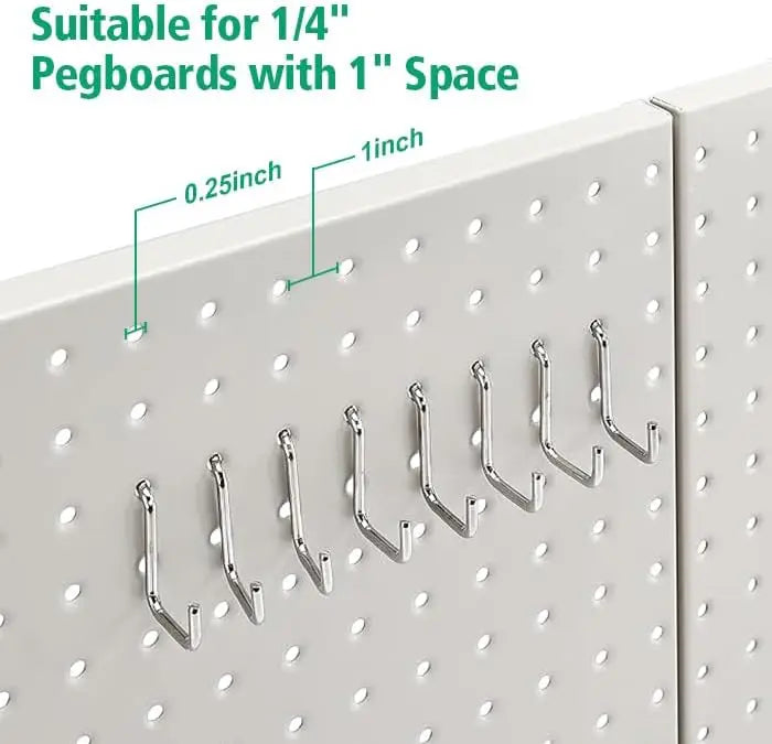 48-Piece Gray Metal Pegboard Kit for Wall Storage, Rust & Scratch Resistant
