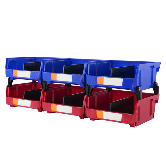 Organizer Bin Stacking Containers for Garage/Office-6pcs Garage Storage Bin