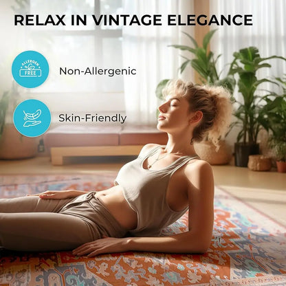 5 x 7 Thin Washable Area Rug - 5’X7’ Boho Rugs, Non-Slip