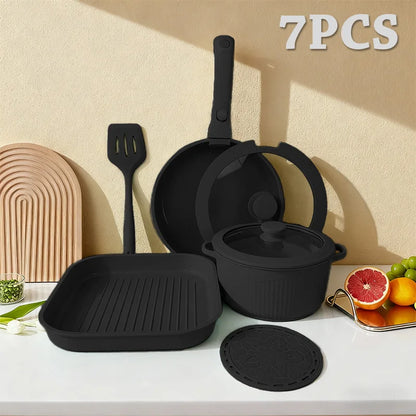 24 Piece Induction Nonstick Pots and Pans Set, Nonstick Cookware RV Cookware Set, Oven Safe