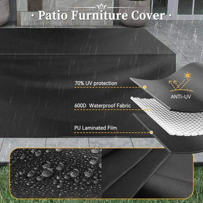 7 Piece Patio Furniture Set with Wide Armrests & 44” Fire Pit Table