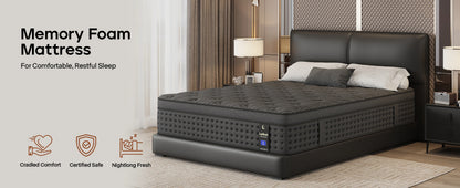12"/14"Mattress in a Box Hybrid Spring Memory Foam,Euro Top