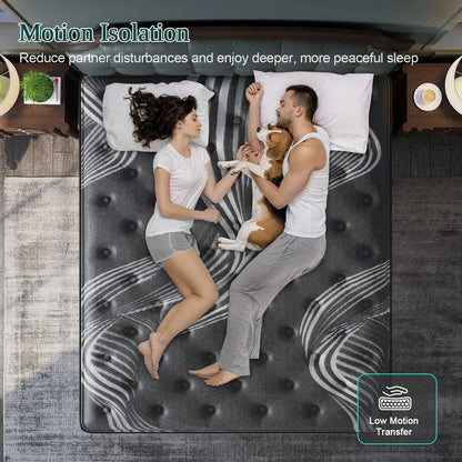 12"/14" Gel Memory Foam Hybrid Pocket Spring Mattress In A Box