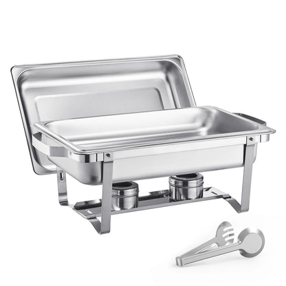 8 Qt 4 Pack Chafing Dish 2 Full Size and 4 Half Size Pan, Stainless Steel