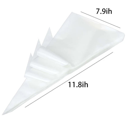 100-Pack White Plastic Pastry Bag -100PCS
