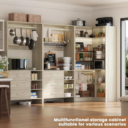 Closet System, 6 Drawers, 4 Hanging Rods & L-Shaped