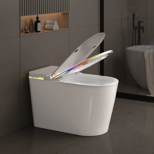 Smart Bidet Toilet-Heated Seat, Self-Cleaning, LED Display, Remote Control