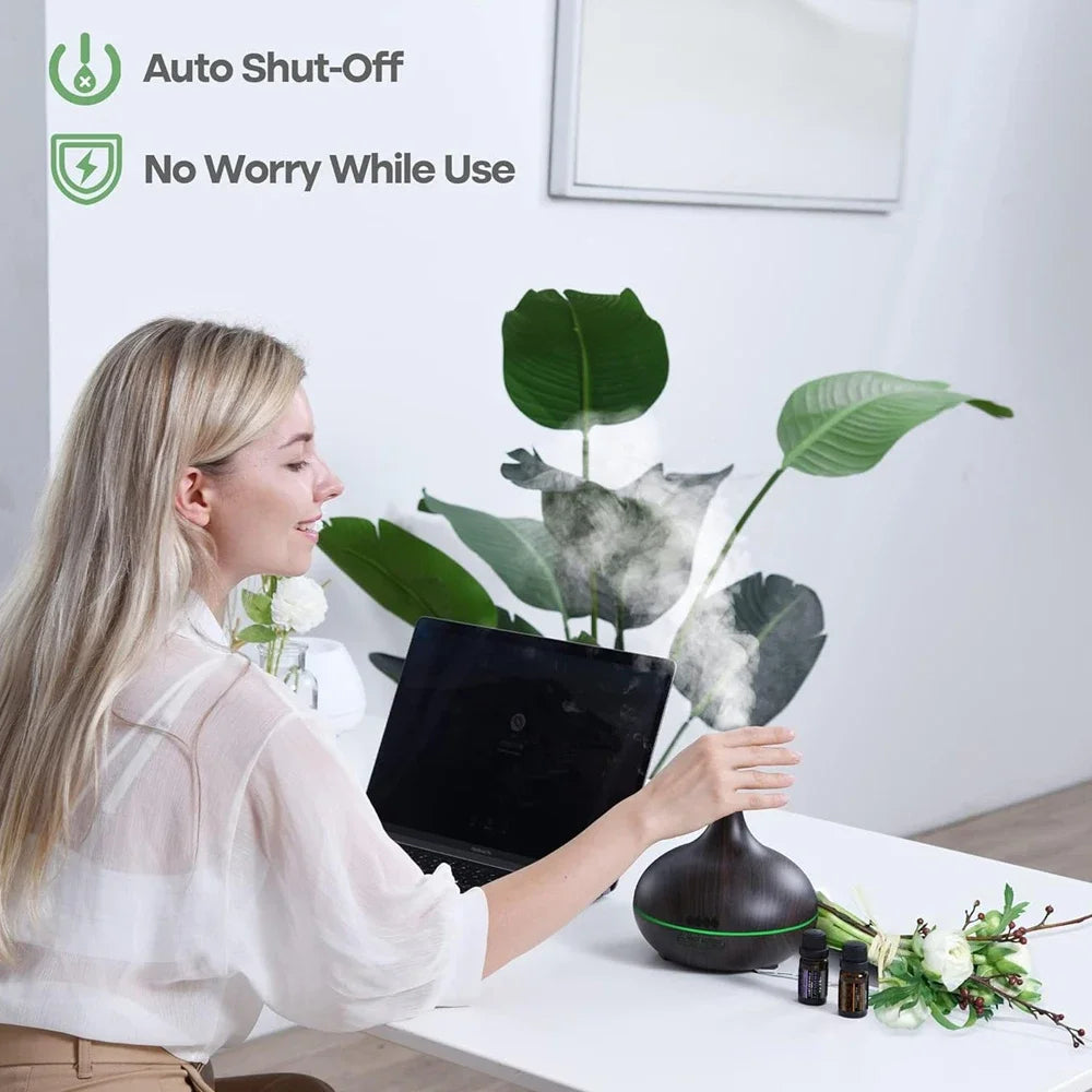 Oil Diffuser, 550ml Aromatherapy BPA-Free Essential Oil