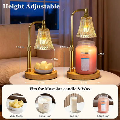 Timer Dimmable Candle Warmer Lamp, Adjustable Height Wax Melt Warmer