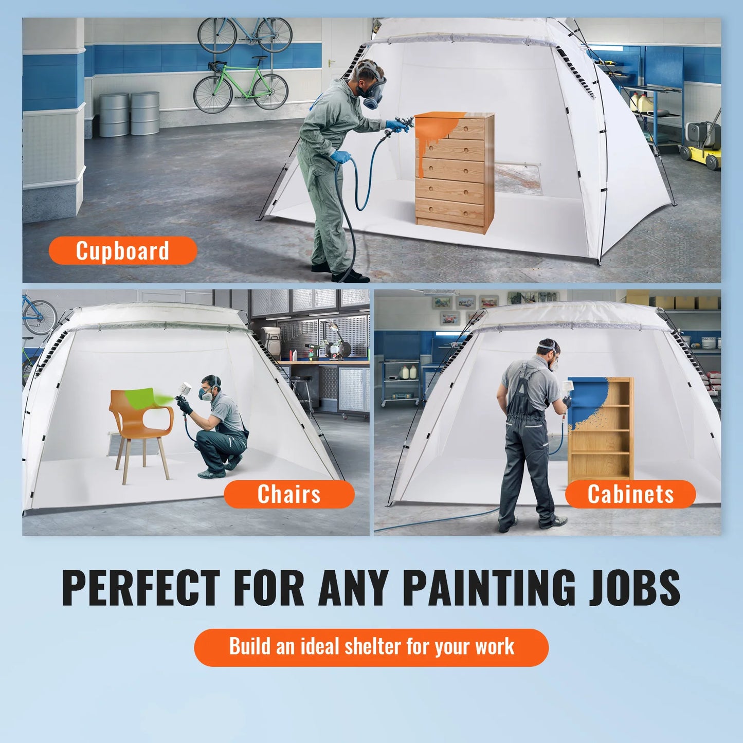 Portable Paint Booth/Shelter 7.5x5.2x5.2/10x7x6ft