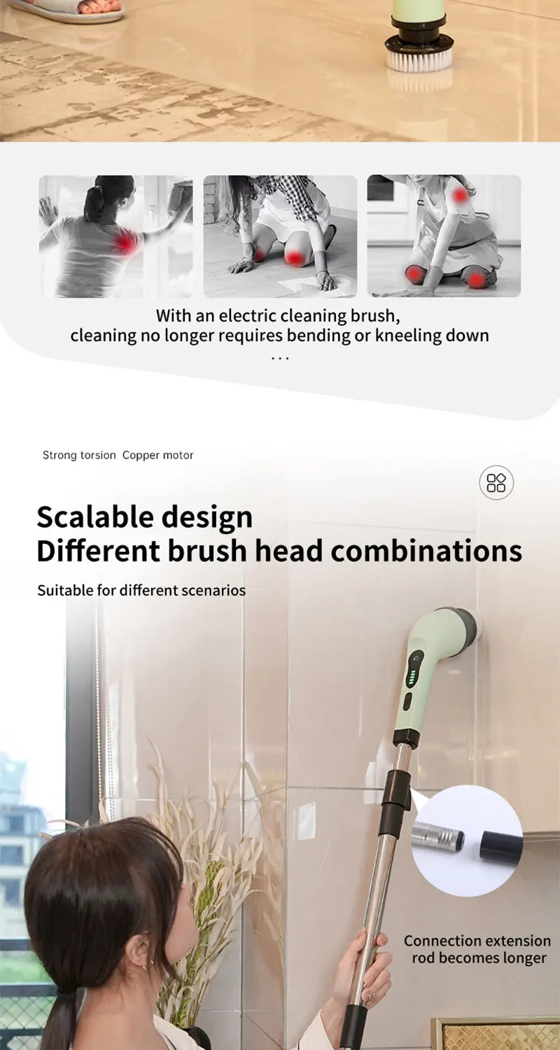 Electric Spin Scrubber 9-in-1 Cordless/Rechargeable