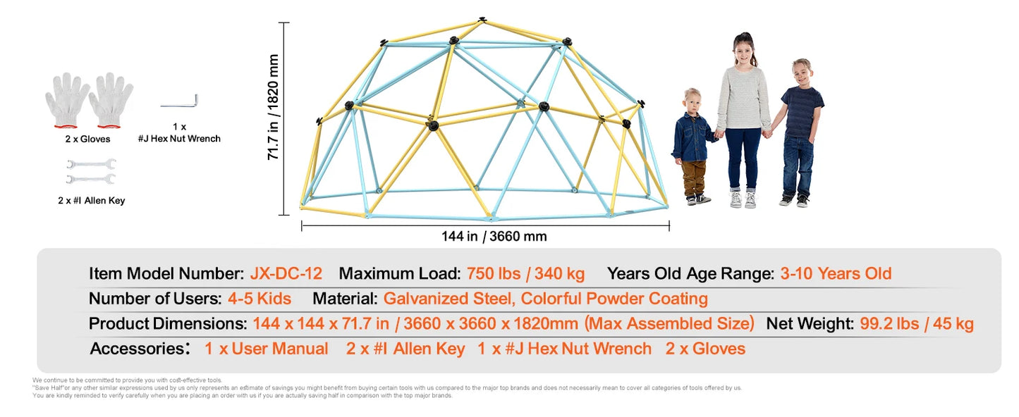 Climbing Dome 6/8/10/12FT Geometric Dome
