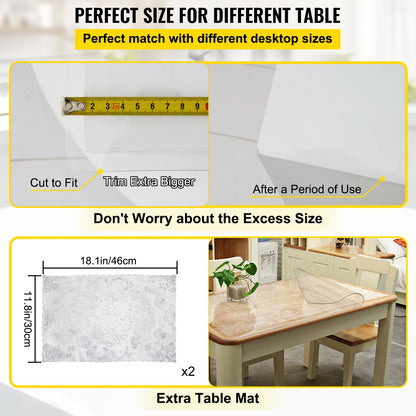 PVC Tablecloth Transparent Clear Protector Plastic-1.5mm2mm
