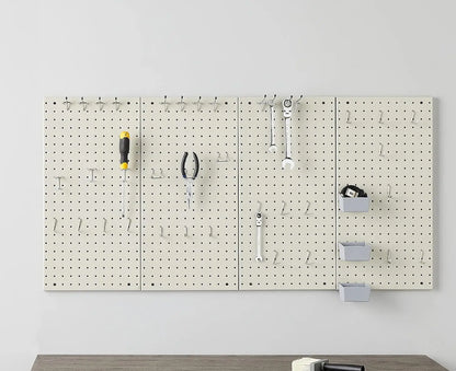 48-Piece Gray Metal Pegboard Kit for Wall Storage, Rust & Scratch Resistant
