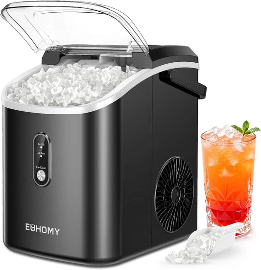 Nugget Ice Maker Countertop with Handle, in 6 Mins, 35lbs Per Day, Auto-Cleaning