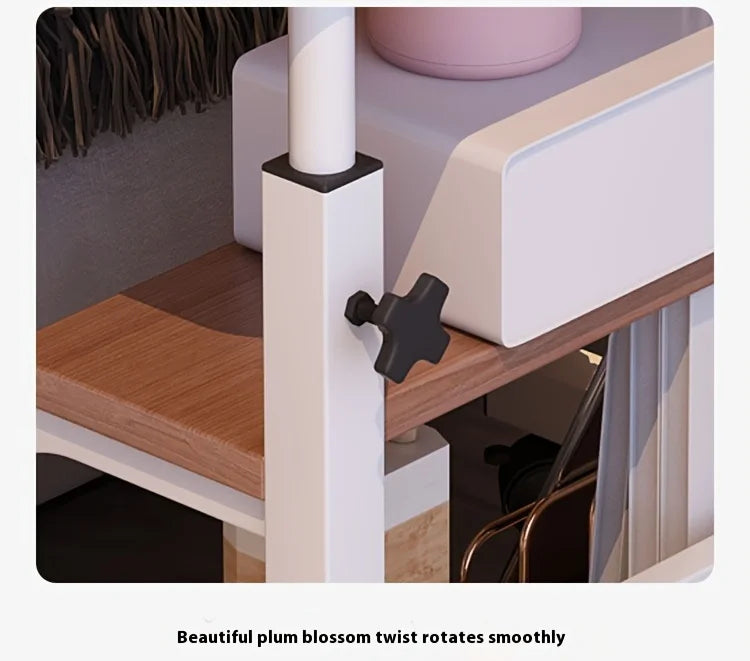 Adjustable Height Mobile Table with Lockable Wheels & Folding