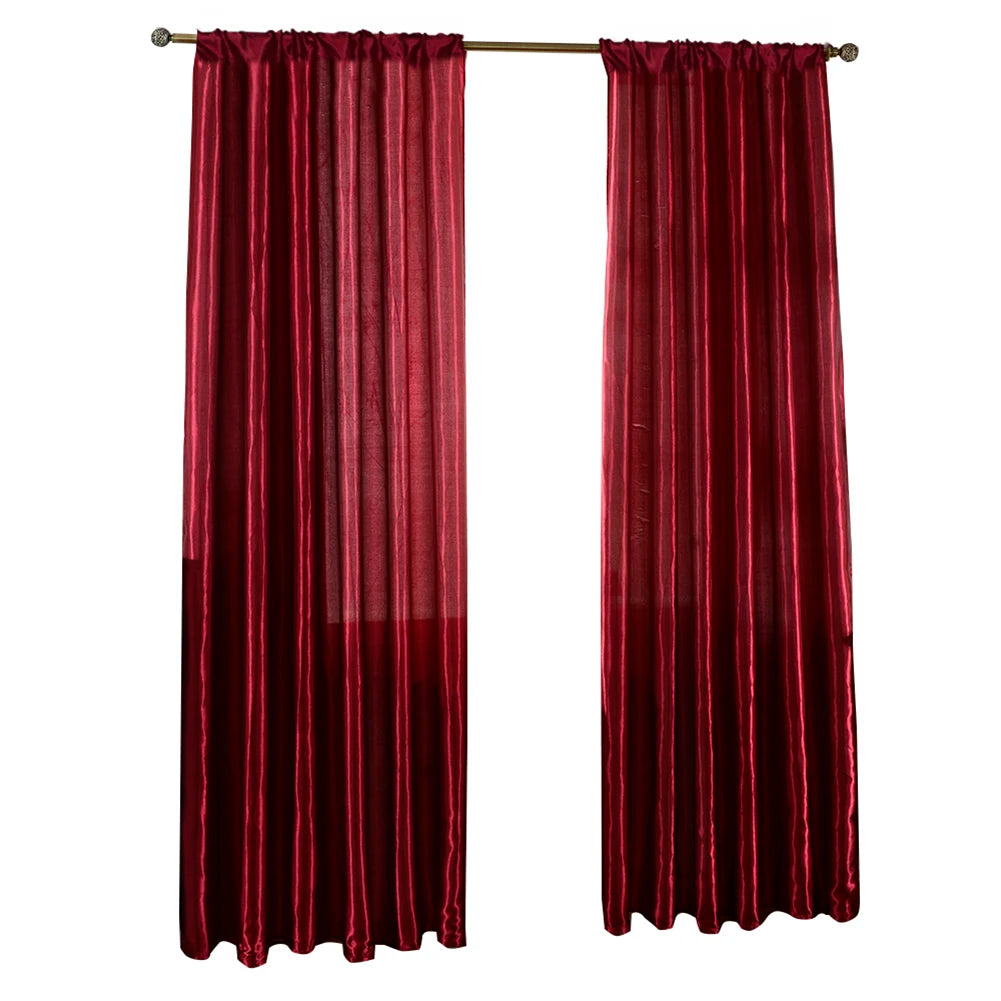 Solid Satin Door Window Curtain, Semi-Shading
