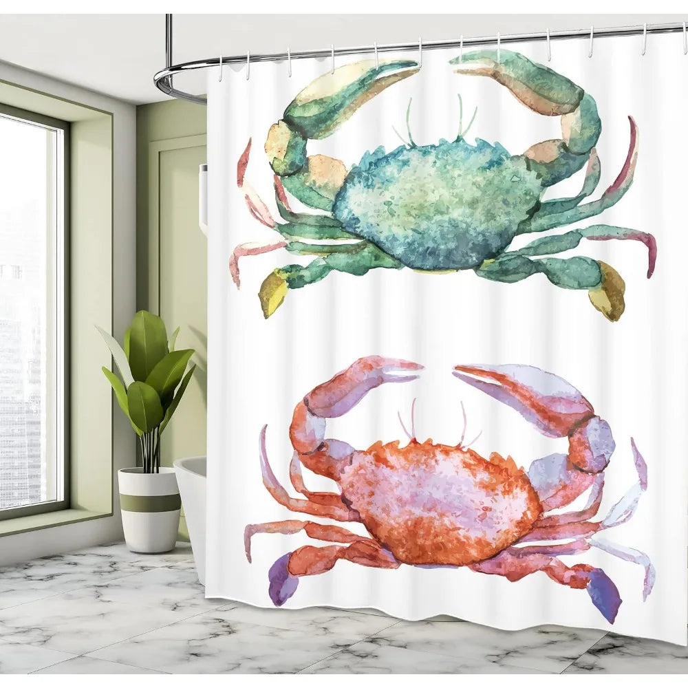 Fabric art print with ocean themed illustrations