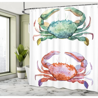 Fabric art print with ocean themed illustrations