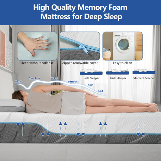 Extra Firm Full/Queen/King Mattress, 8/10 Inch Medium -Flippable